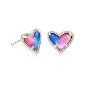 Kendra Scott Ari Heart Silver Stud Earrings